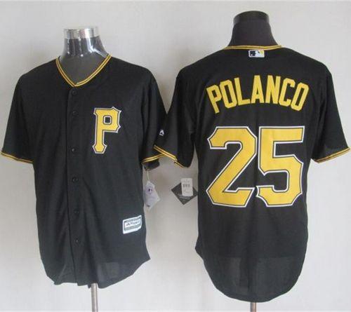 Pirates #25 Gregory Polanco Black New Cool Base Stitched MLB Jersey - Click Image to Close